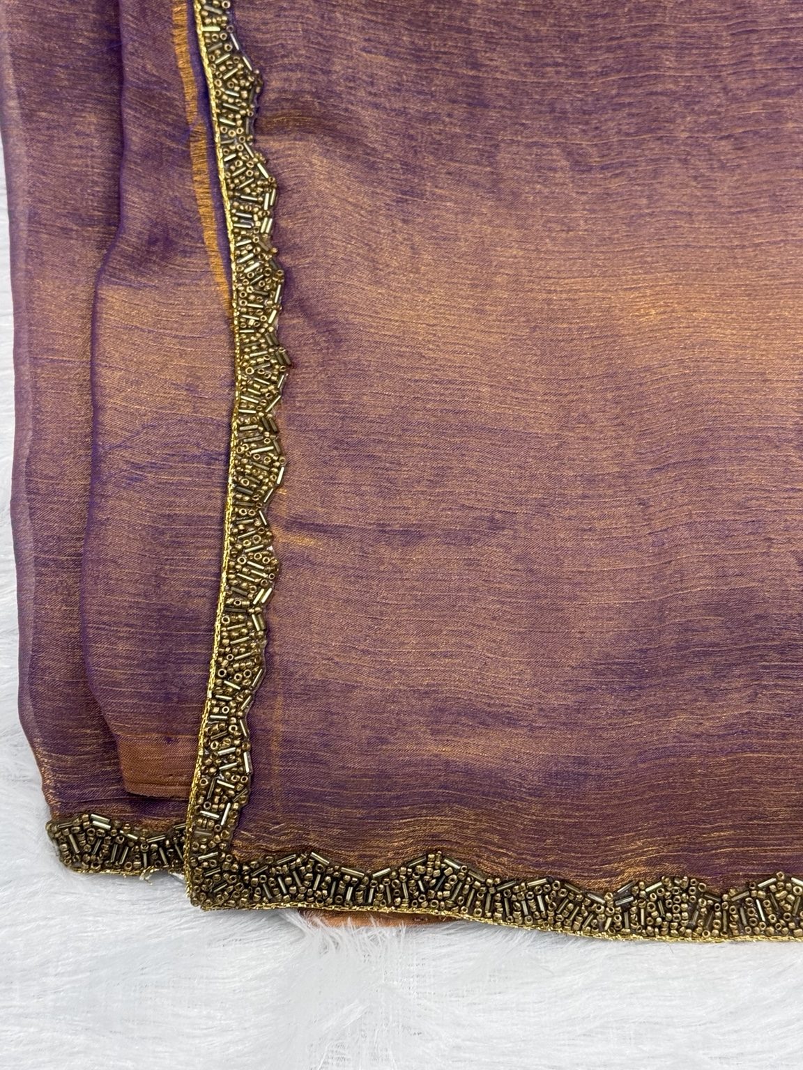 Dusty Mauve Purple Wedding Wear Saree