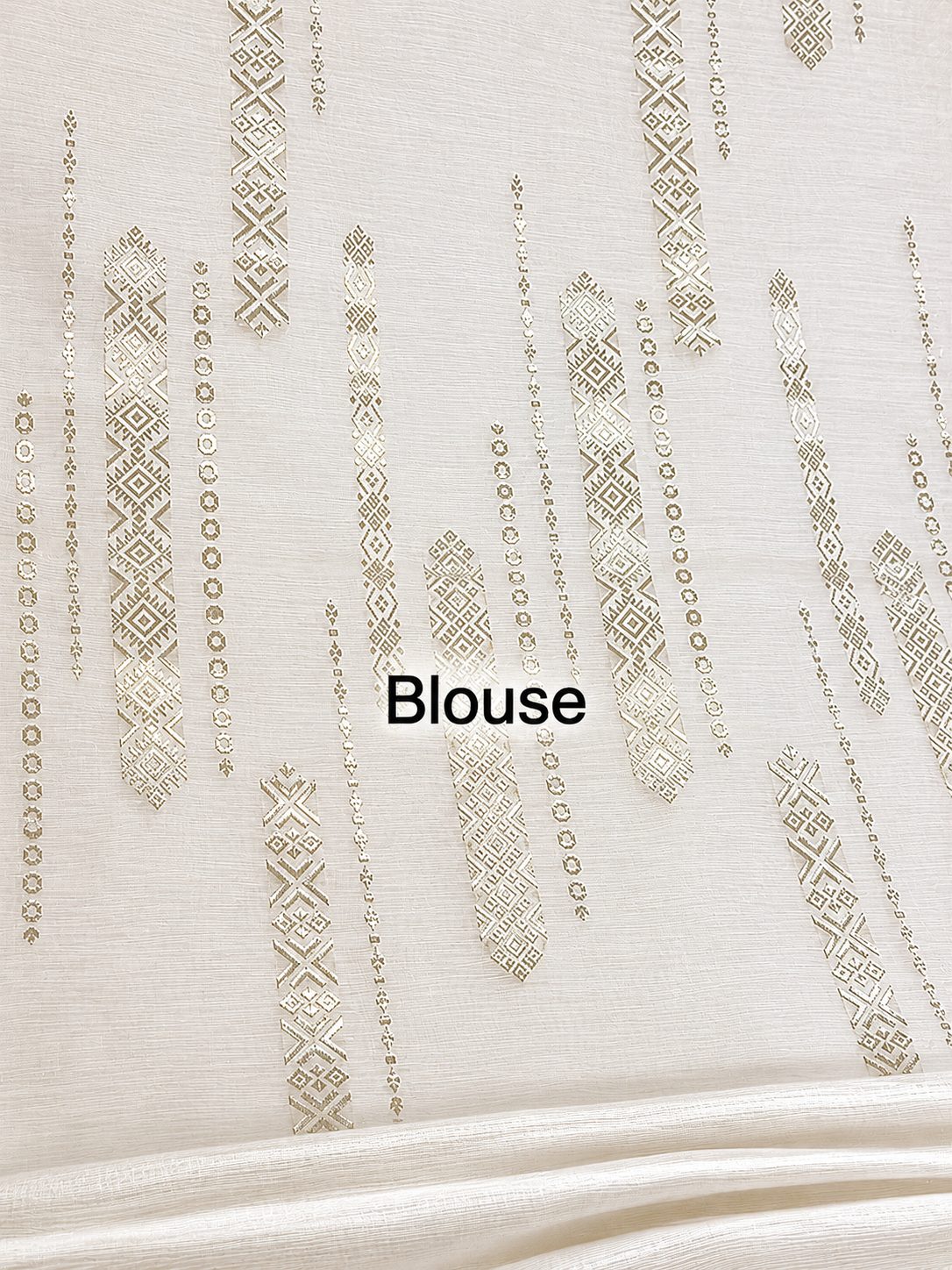 Ivory White Banarasi Soft Mul Chanderi Cotton Saree with Floral Embroidery & Silver Zari Weaving