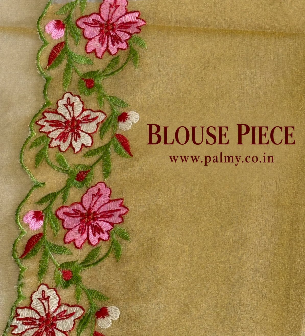 Ivory & Gold Banarasi Kora Tissue Saree with Zari Stripes & Floral Embroidery
