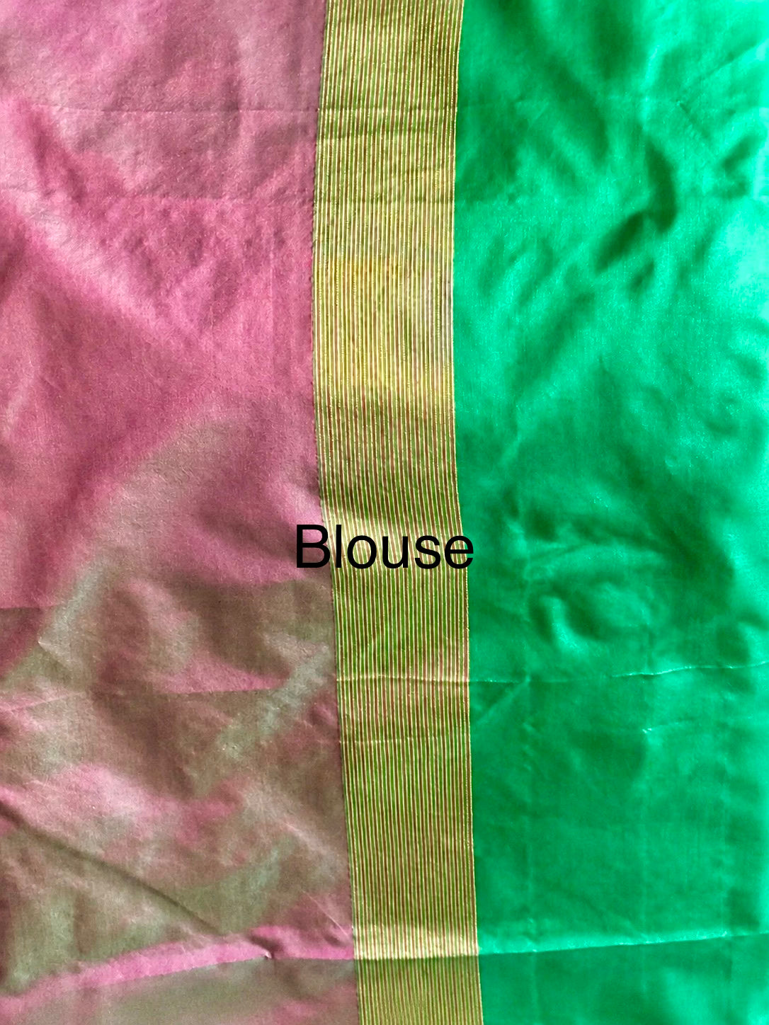 Magenta Purple Blouse with Green Border