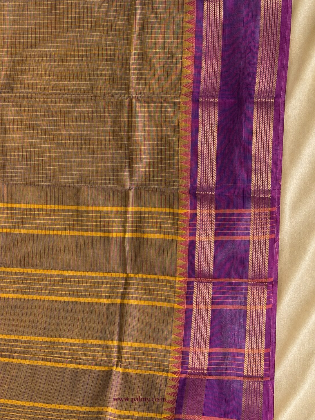 Purple Office-wear cotton saree