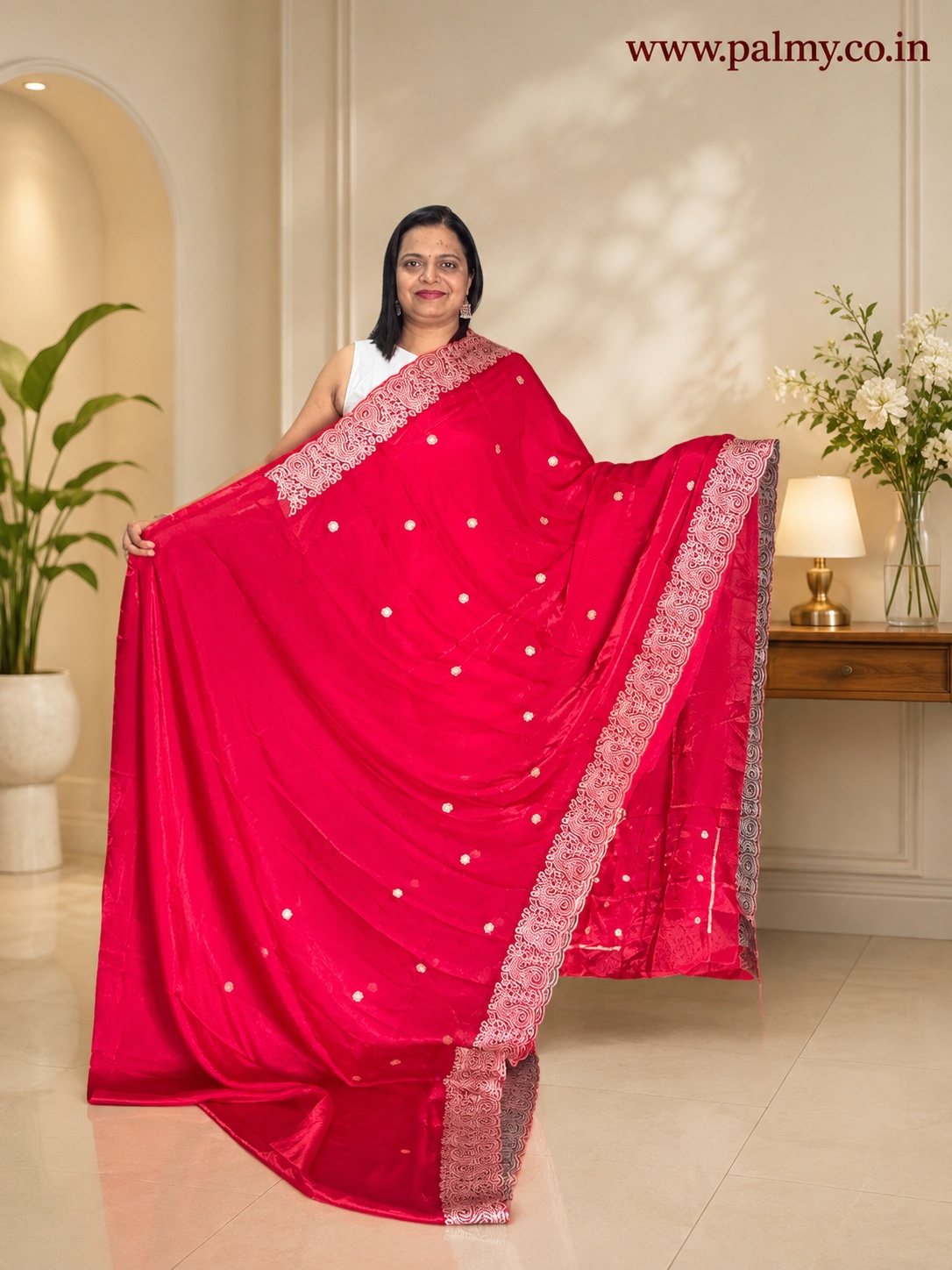 Red Festive Wear Saree