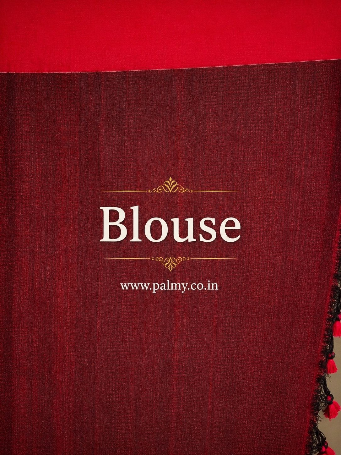Black Pure Cotton Handloom Chatai Kantha Stitch Hand Jamdani Saree with Contrast Red Blouse Piece