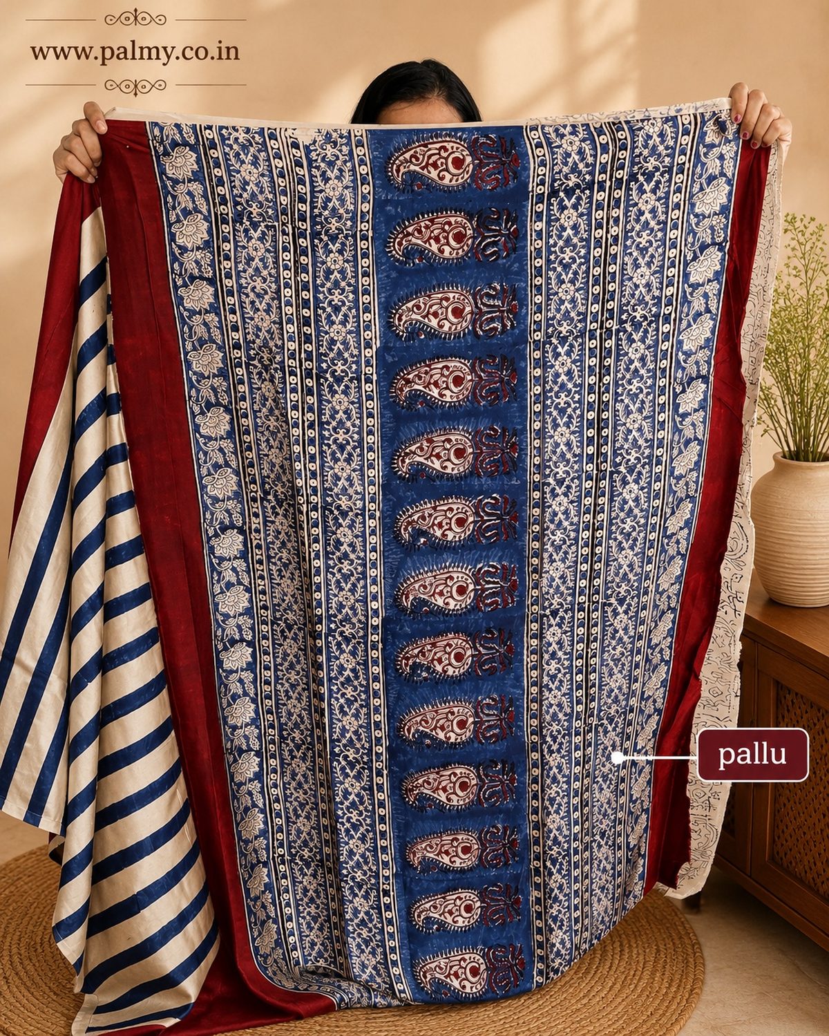 Ajrakh Print Saree