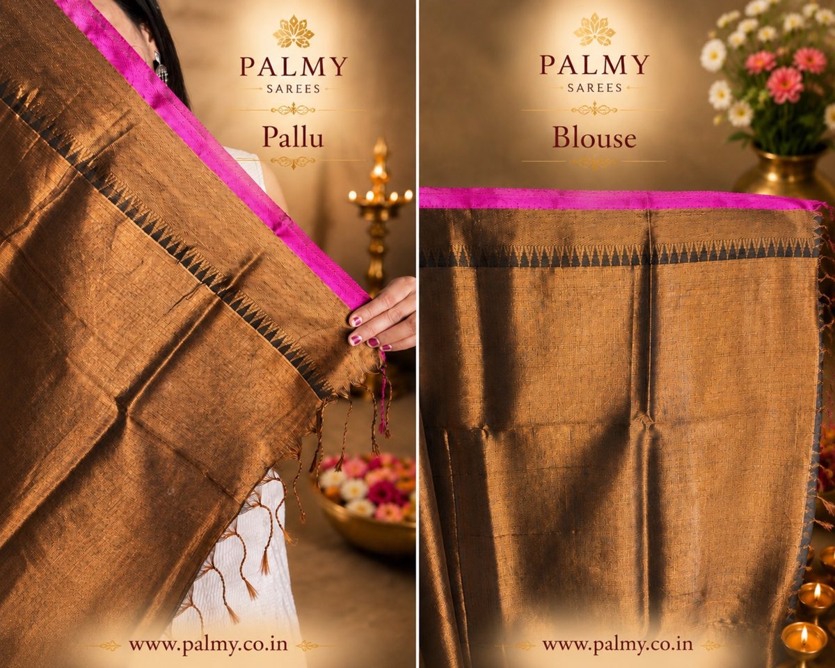Brown Tissue Silk Saree