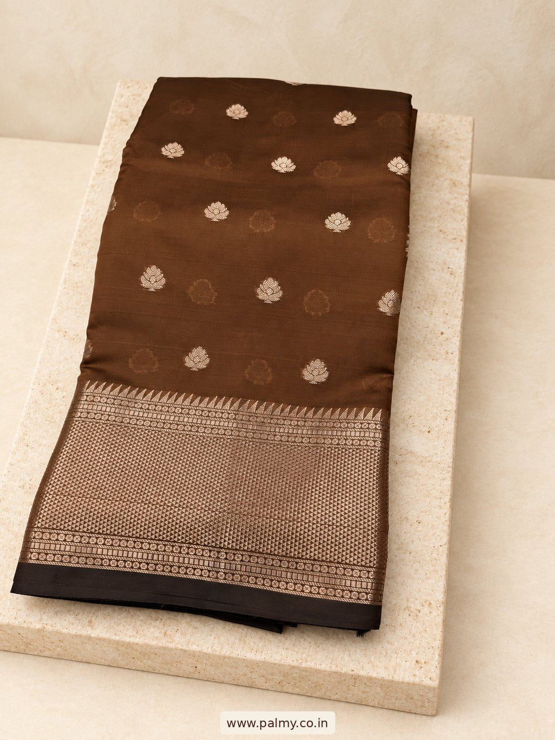 Chocolate Brown Wedding Wear party wear saree