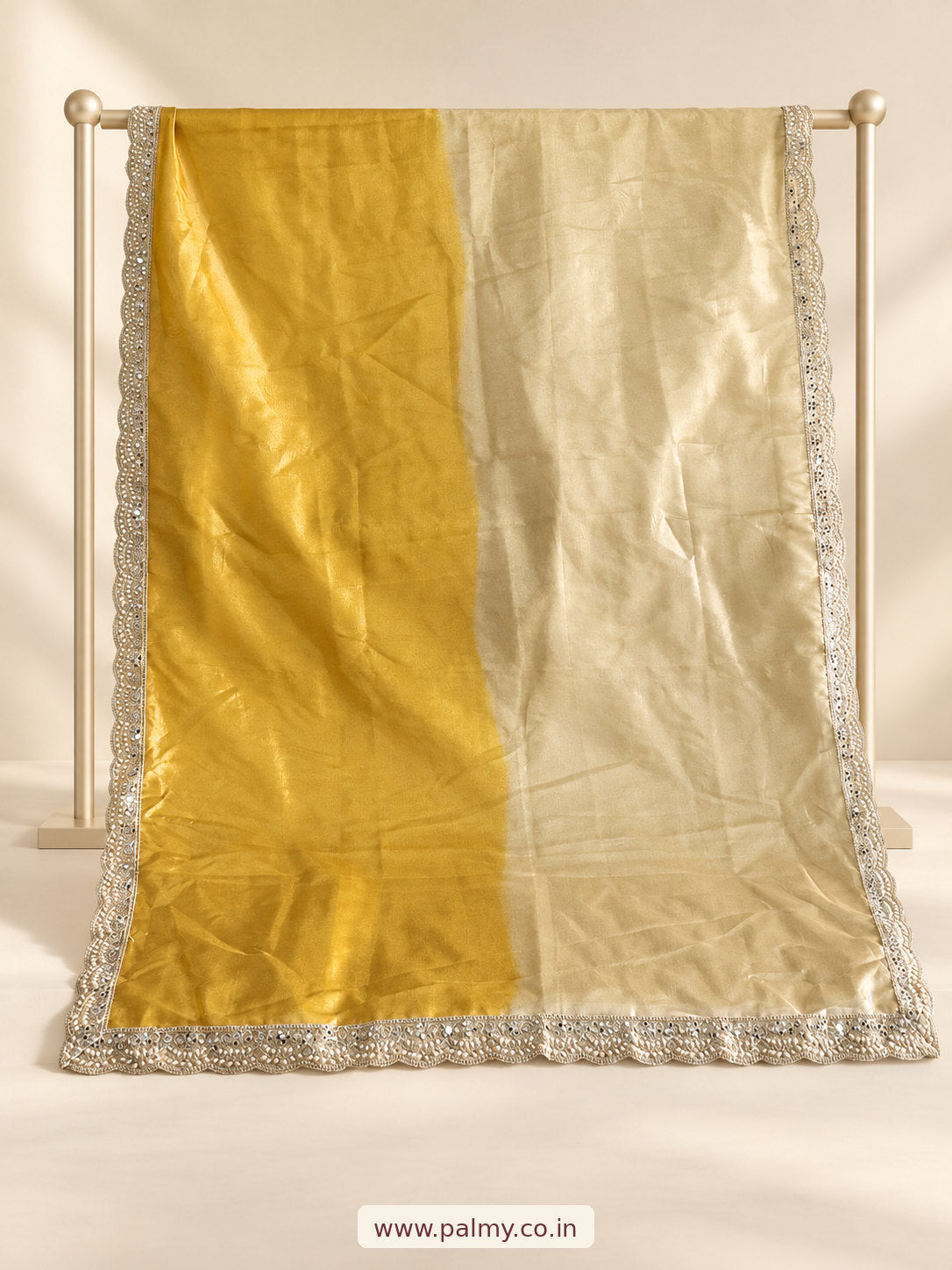 Dual Shade Gold Function Wear Festive wear Pooja saree