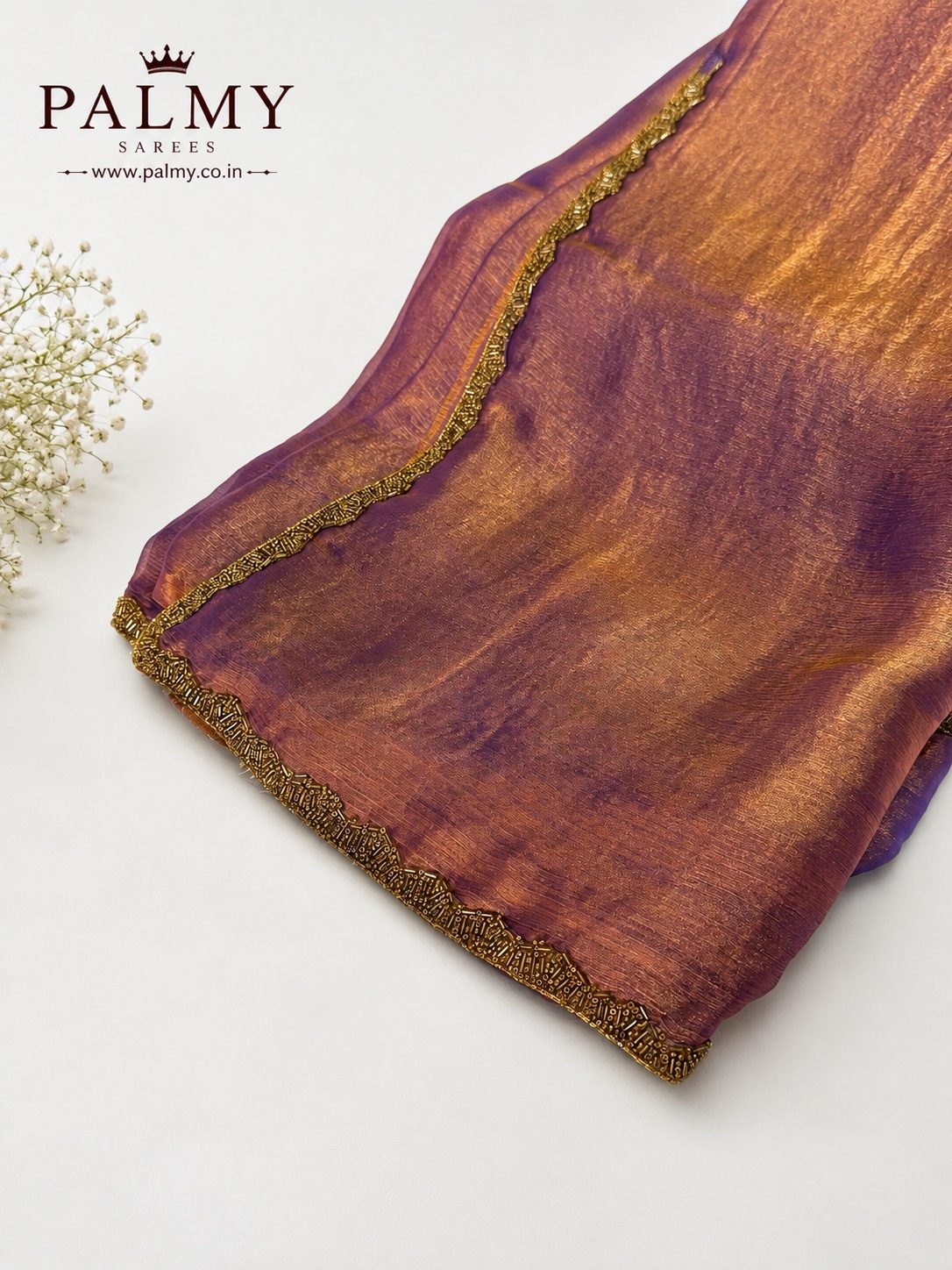  Dusty Mauve Purple Party Wear Saree