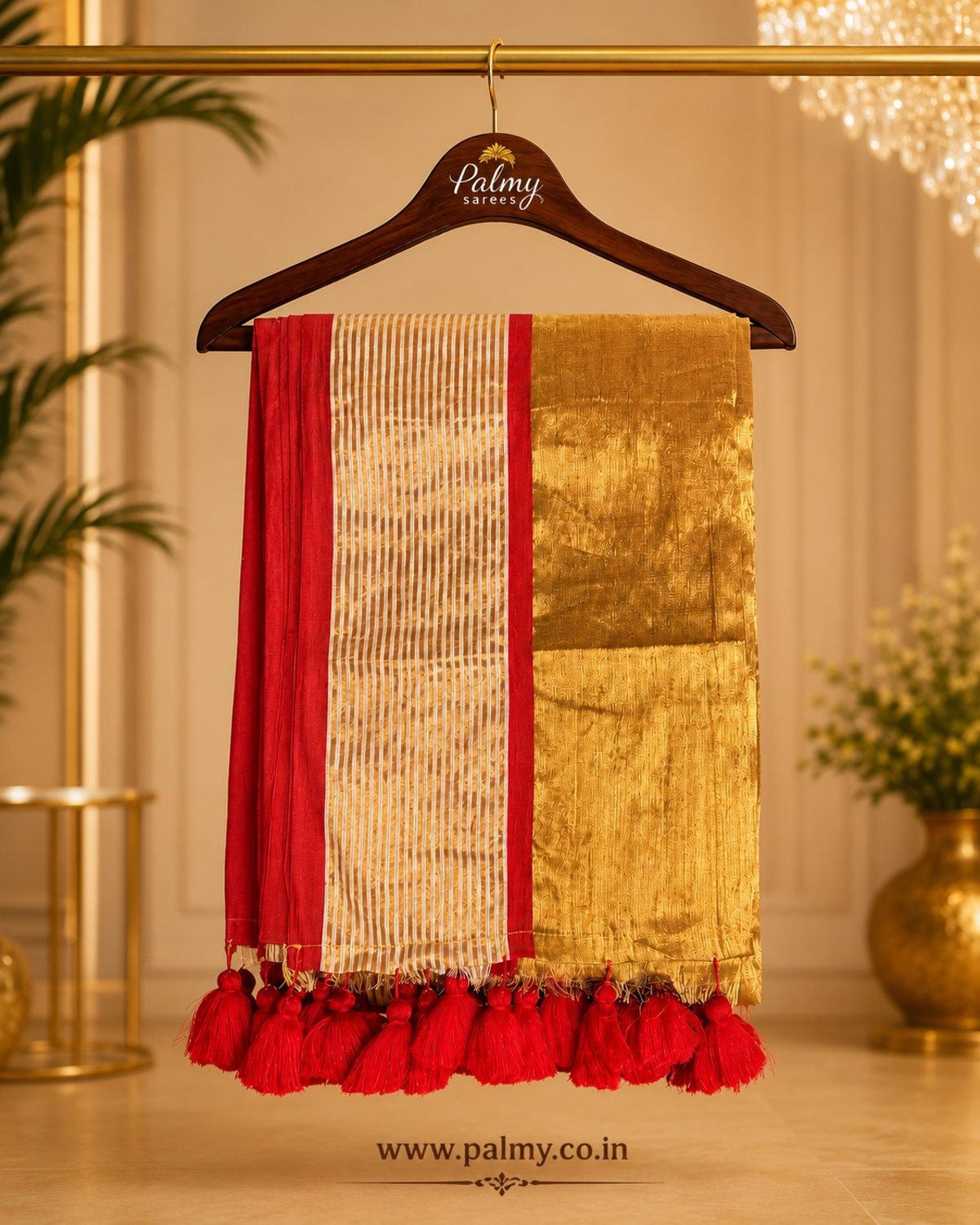 Festive Golden Saree for Women