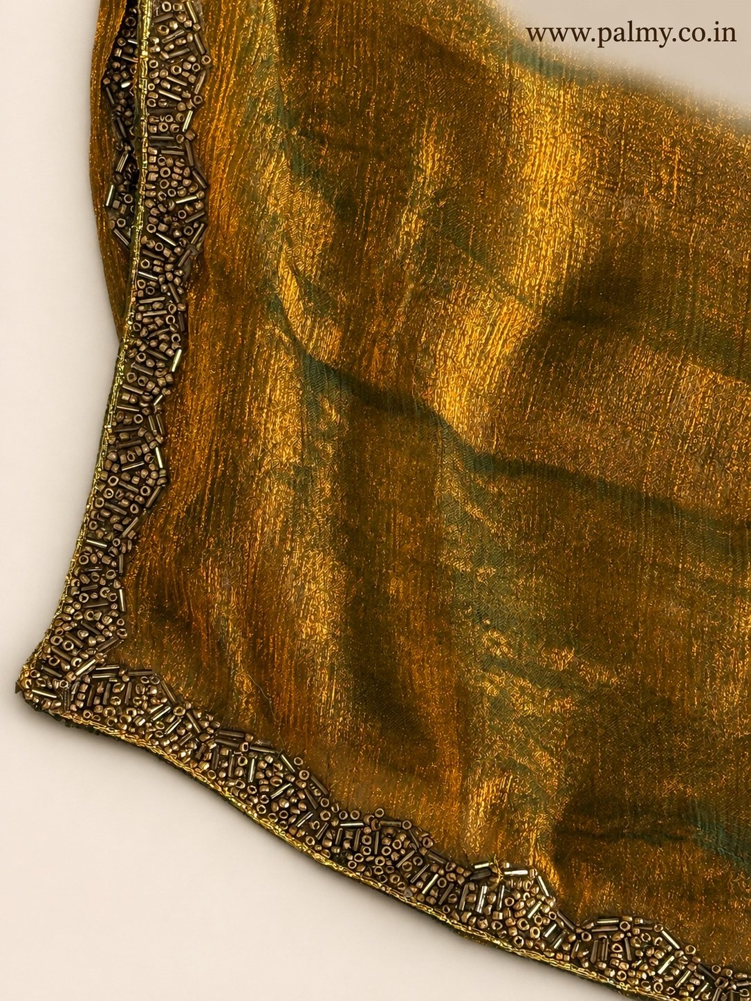 Golden Wedding Function Saree
