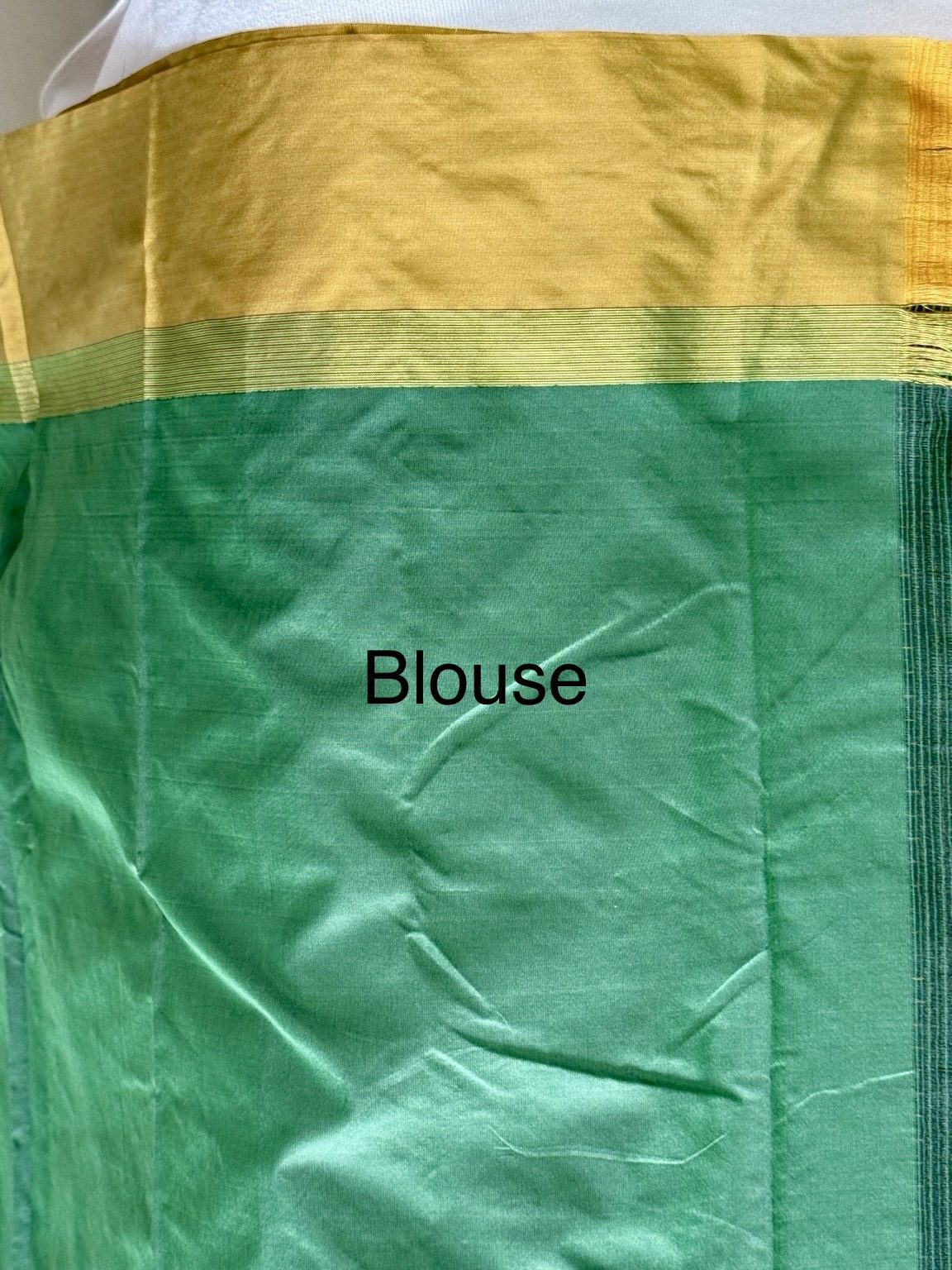 Green Blouse with Yellow Border