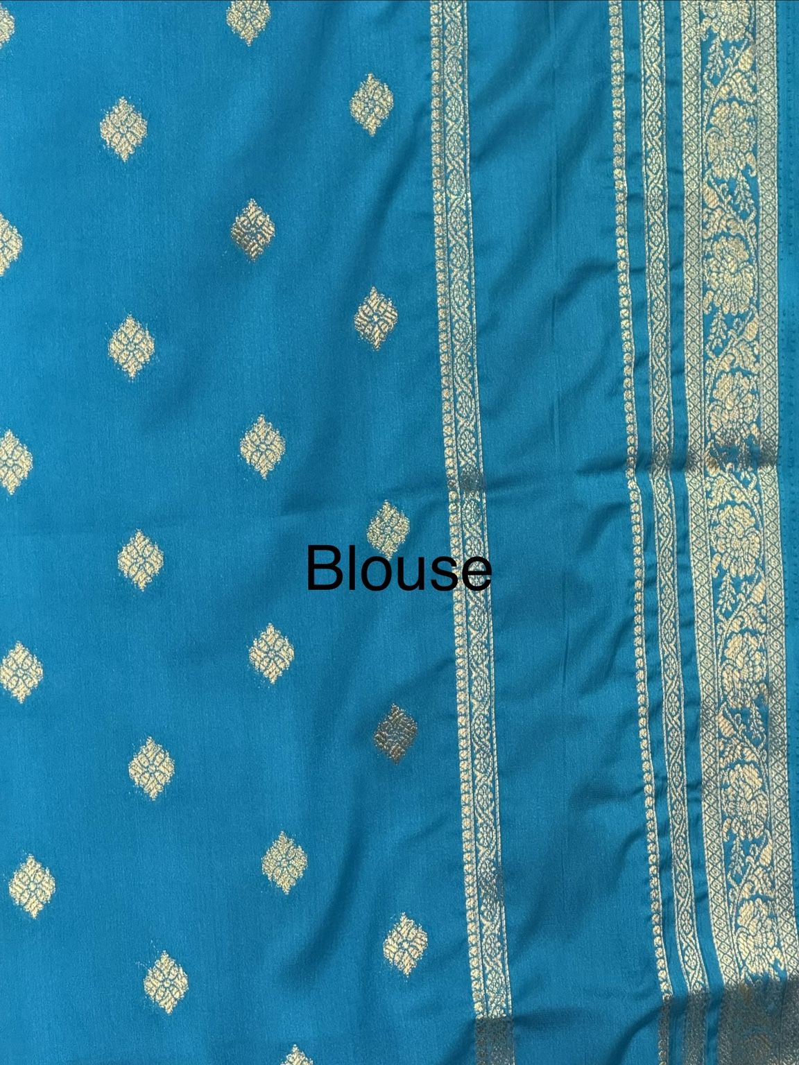 Royal Navy Blue Soft Mysore Silk Saree with Turquoise Blue Zari Border