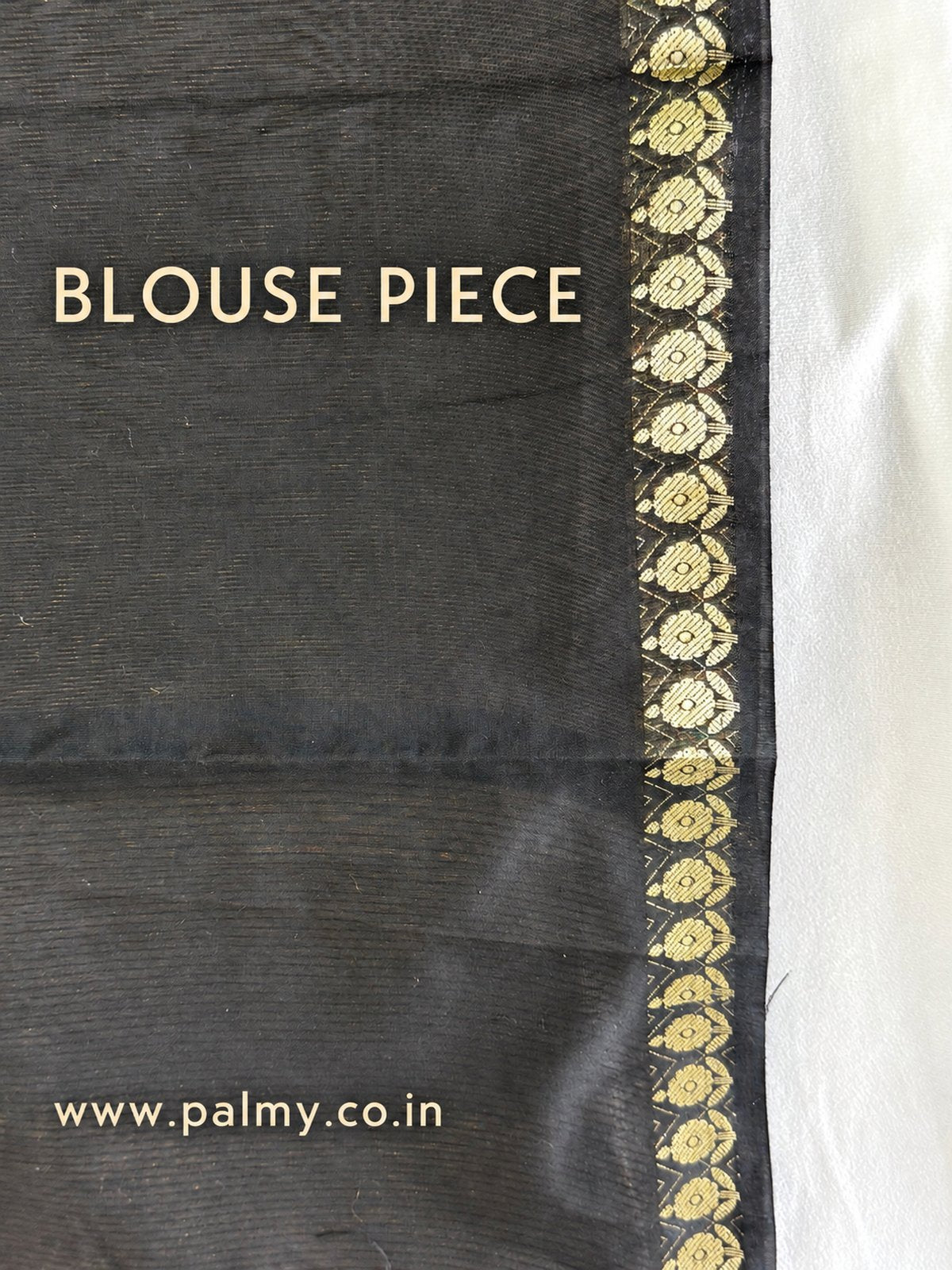Gold and Black Stripes Banarasi Tissue Saree with Small Border