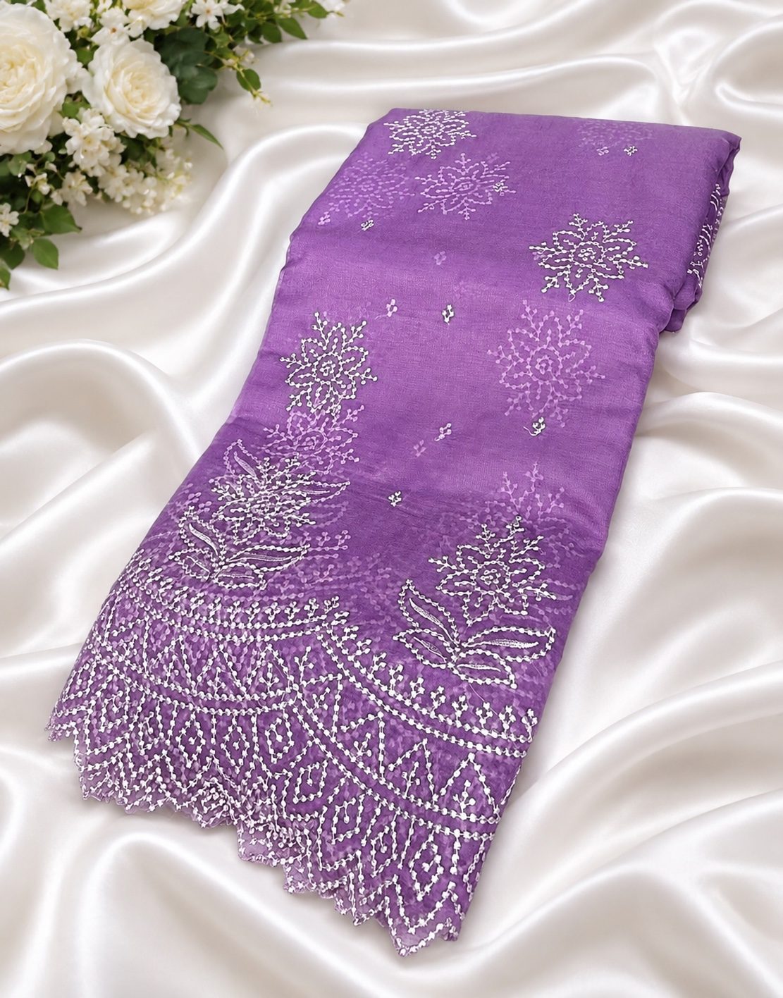 Lavender Banarasi Organza Silk Party Wear Saree 