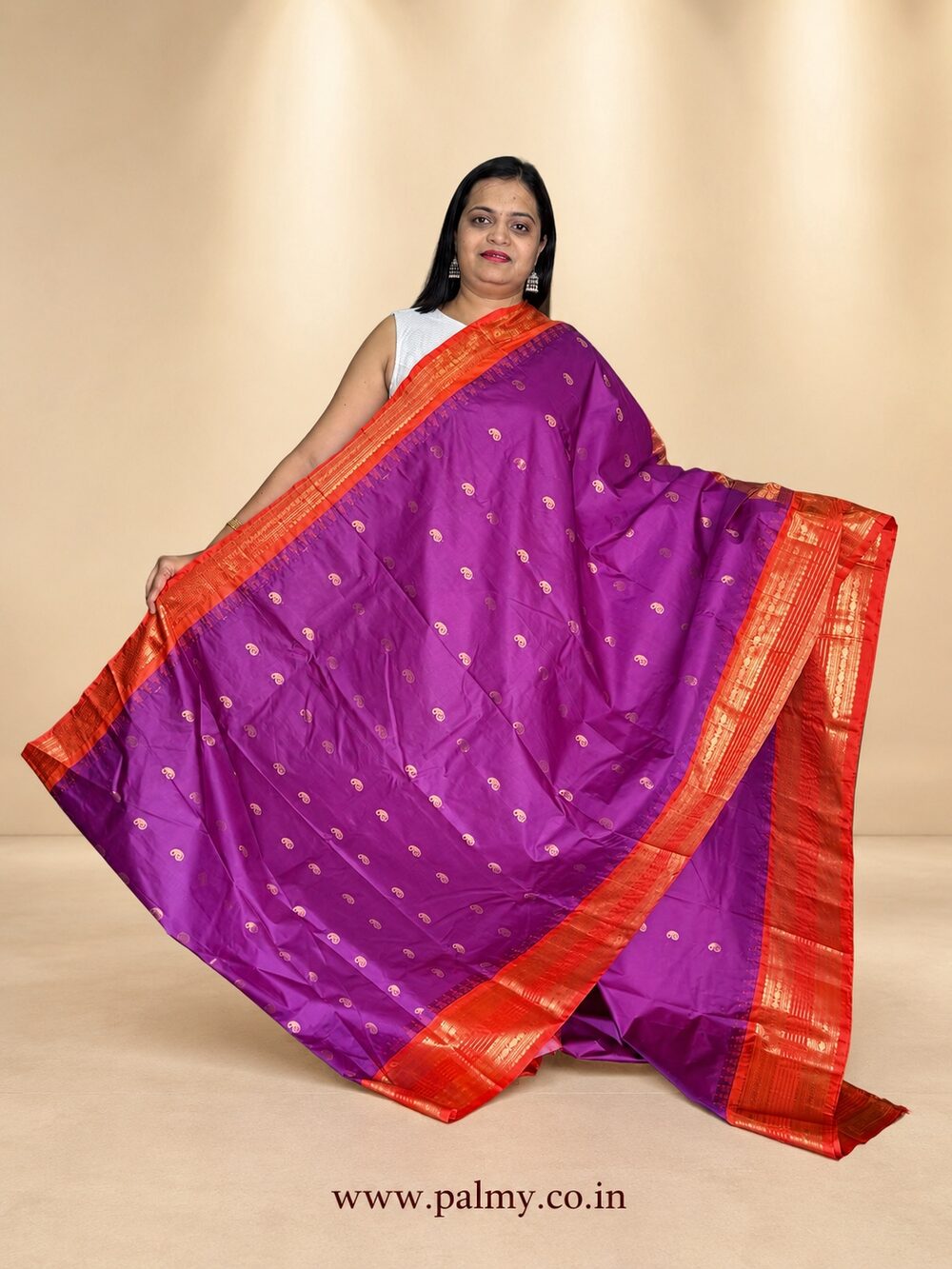 Magenta Purple South Indian Traditional Wedding Saree