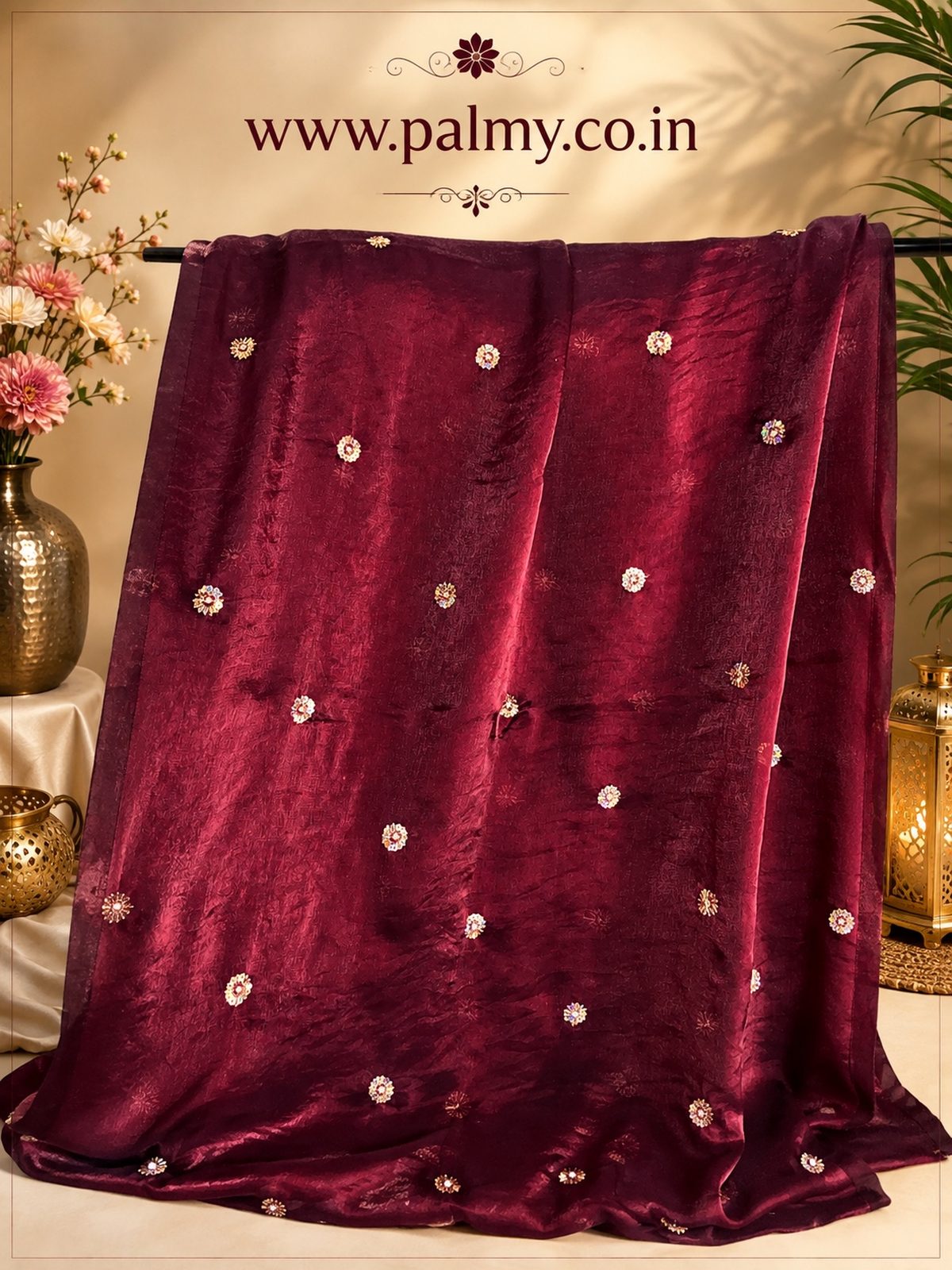 Maroon Party Wear Saree