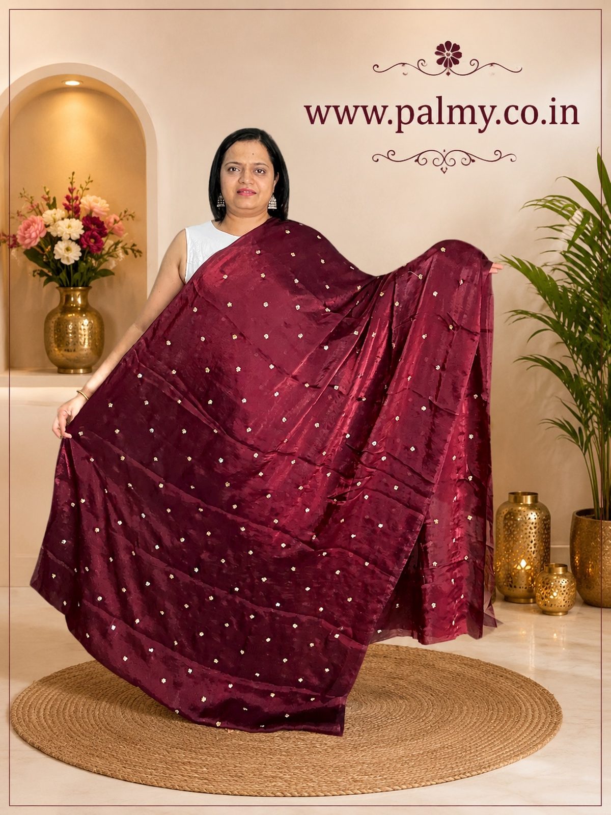 Maroon Wedding Saree