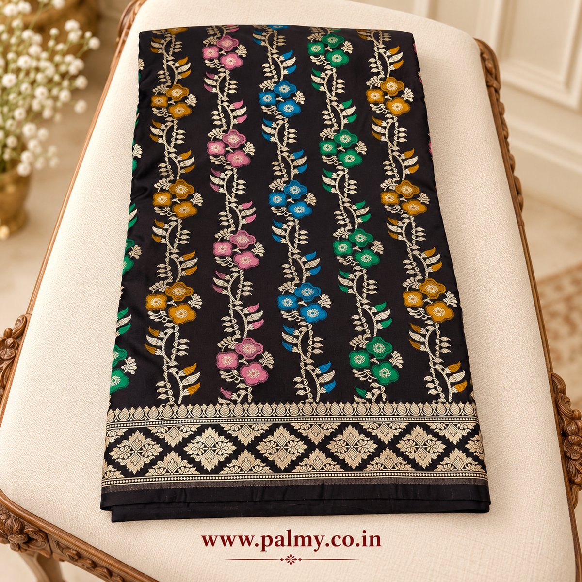 Meenakari floral saree