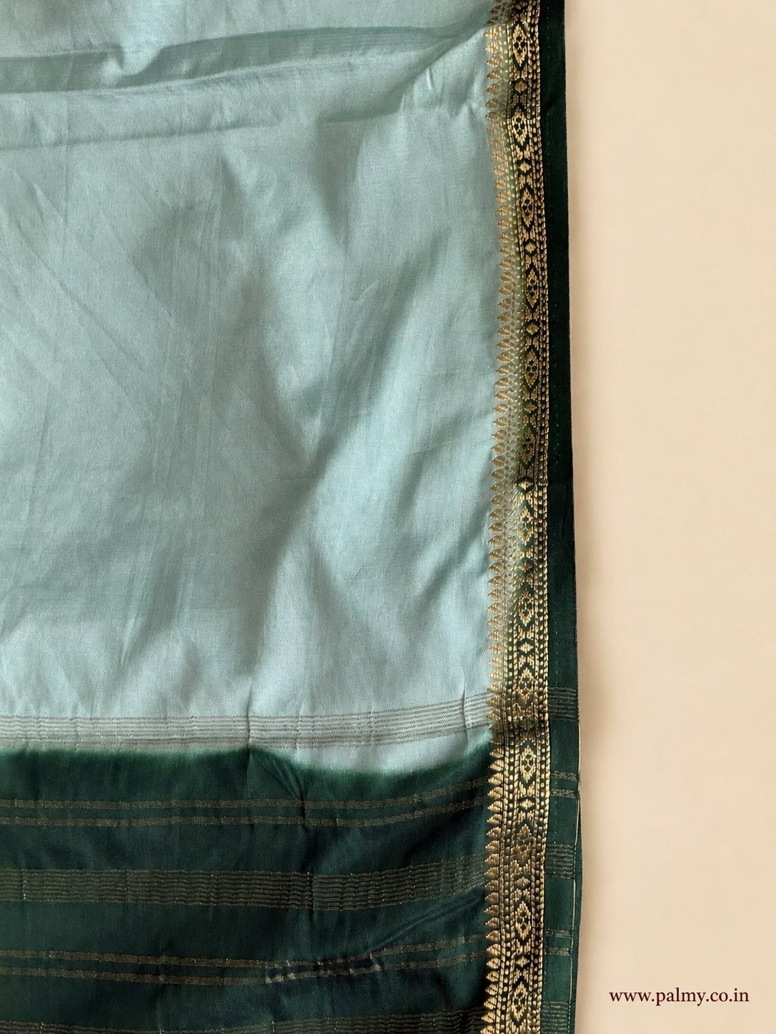 Mint Blue Party Wear Plain Saree