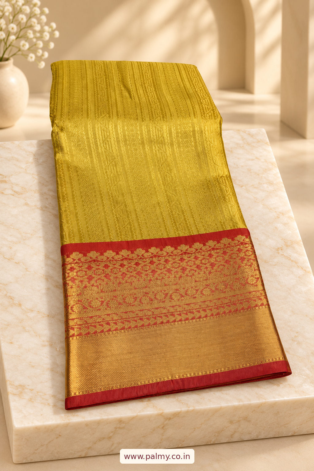 Mustard Gold Wedding Wear party wear Haldi saree