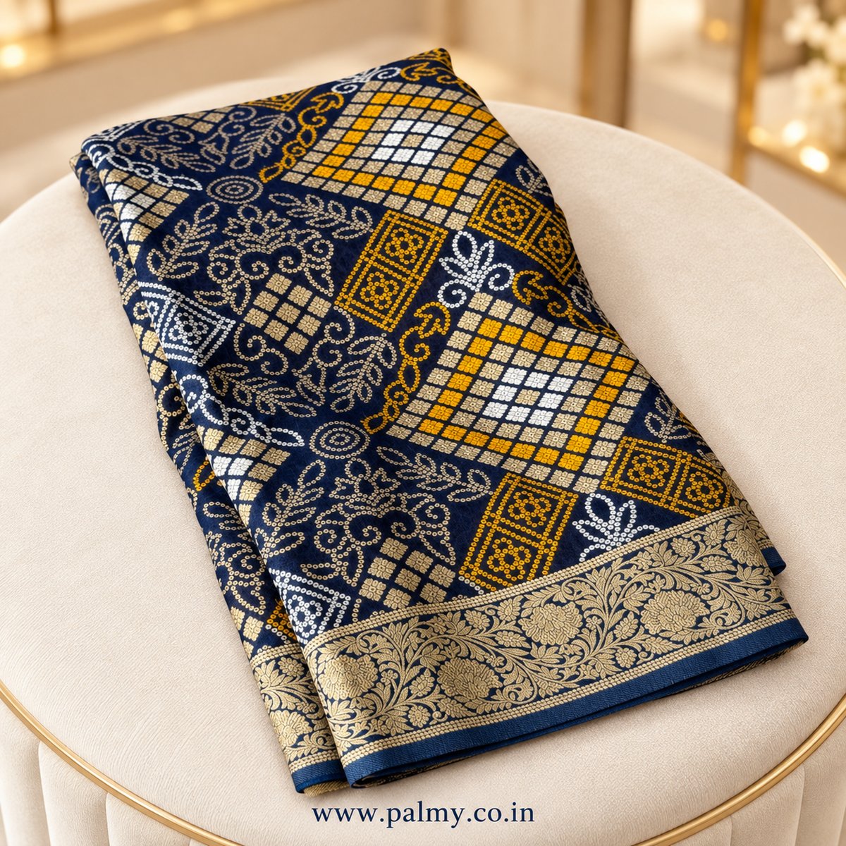 Navy Blue Georgette Wedding Wear party wear saree