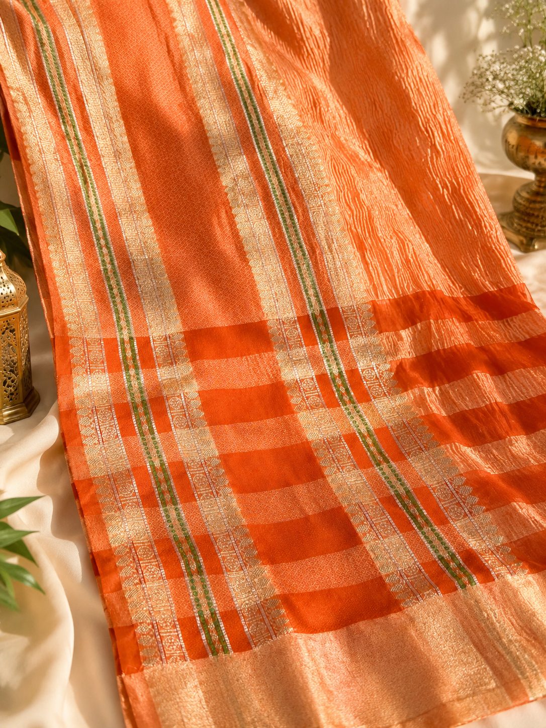 Orange Banarasi Saree