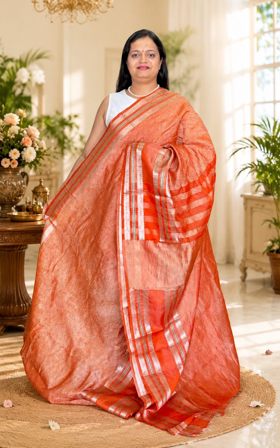 Orange Fancy Saree