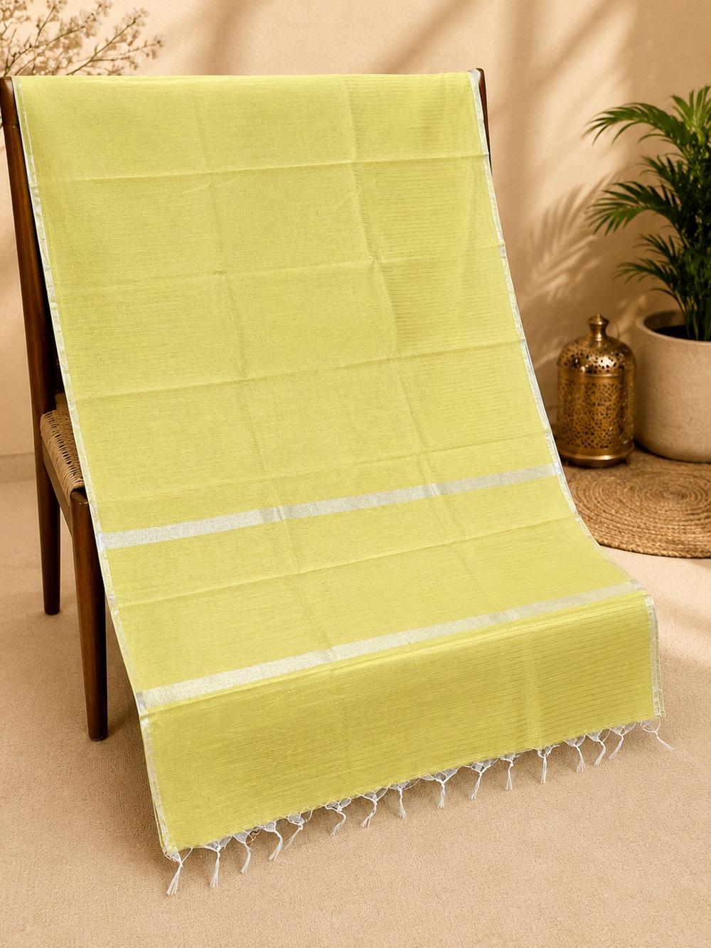Pastel Lemon Yellow Party Wear Saree