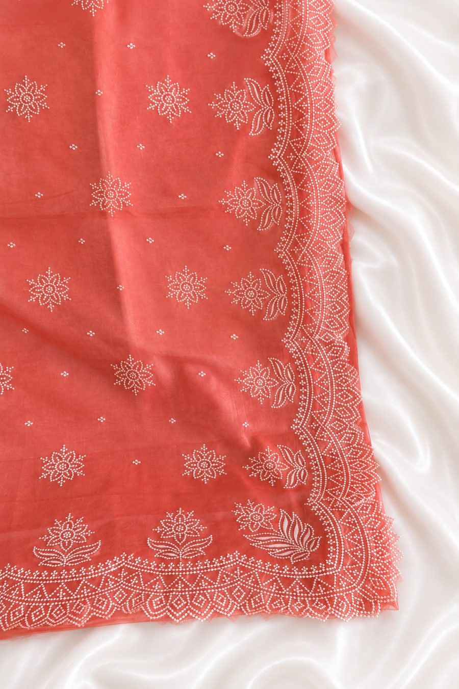 Peach Banarasi Organza Silk Saree 