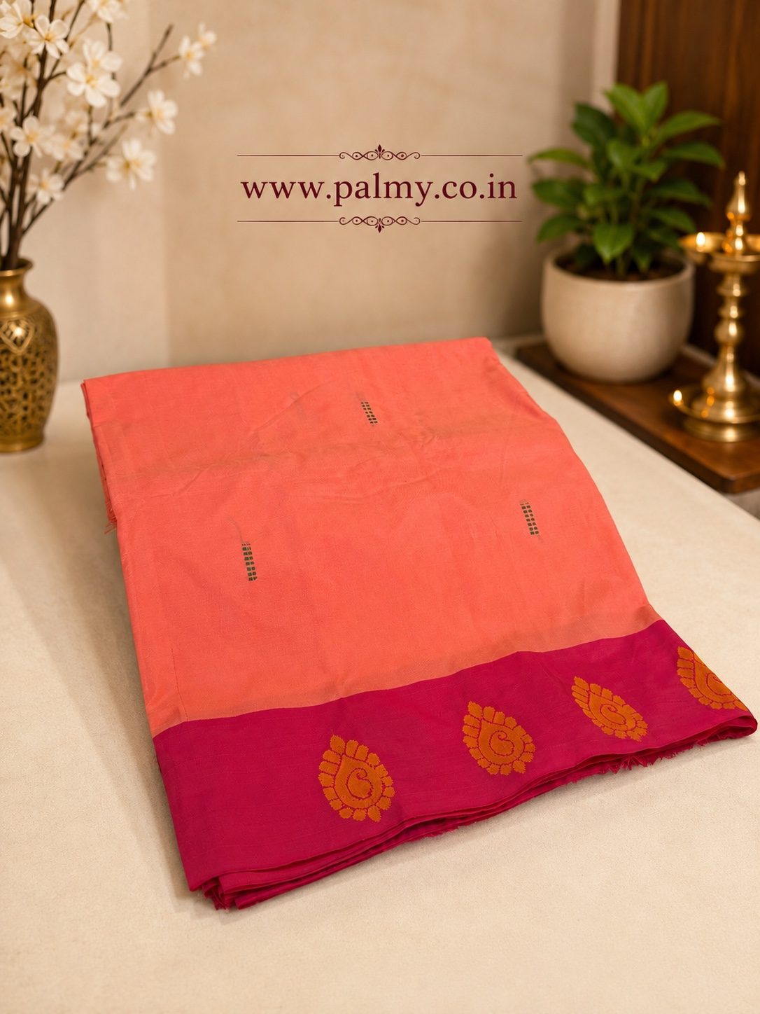 Peach Office Wear Function Wear Saree