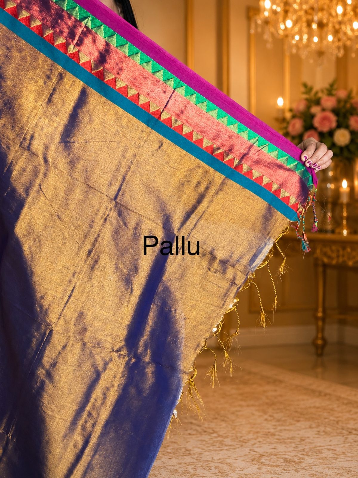 Purple Gold Functional Tissue Saree 