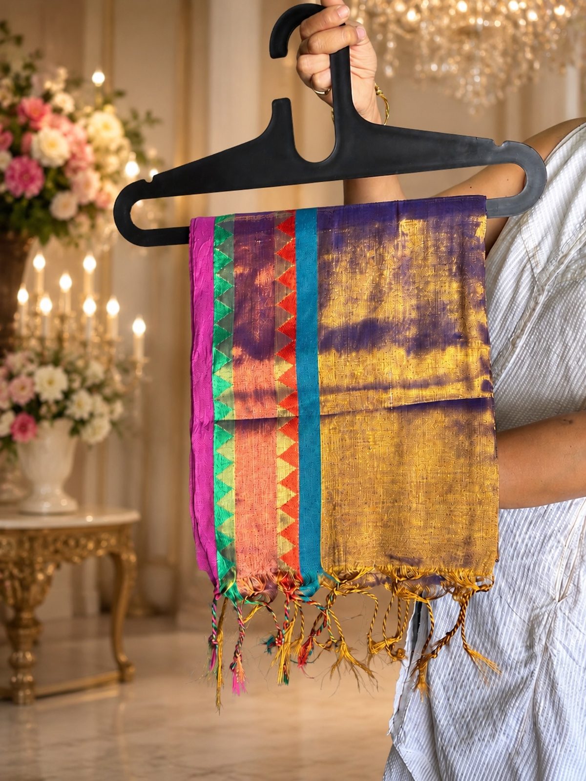 Purple Gold Tissue Saree 