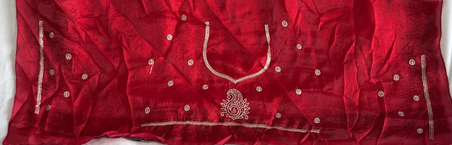 Red Designer Blouse Piece