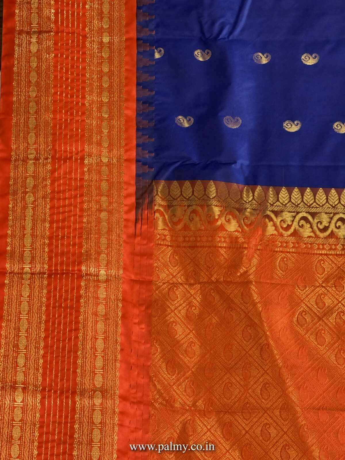 Royal Blue Festive Wear Functional Saree