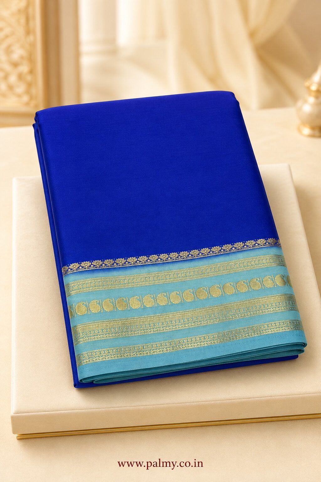 Royal Blue Plain festive wear South Indian saree online under 3000
