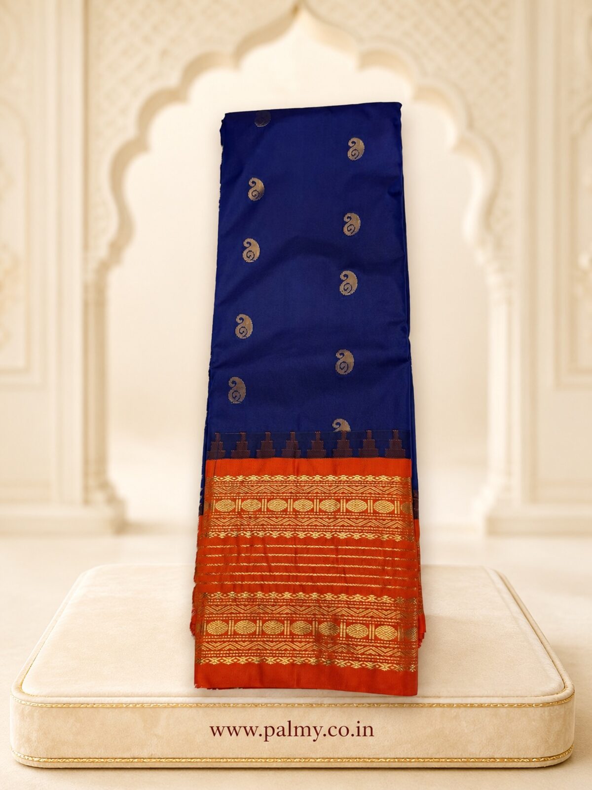 Royal Blue mango booti premium saree