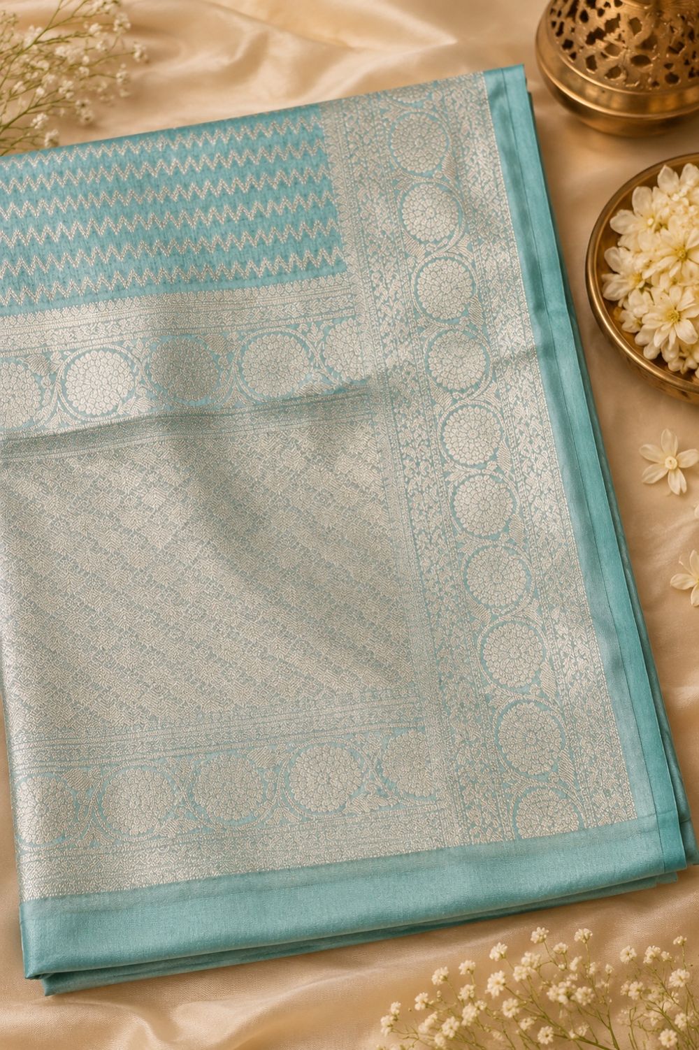  Warm Mint Green Functional Wear Saree 