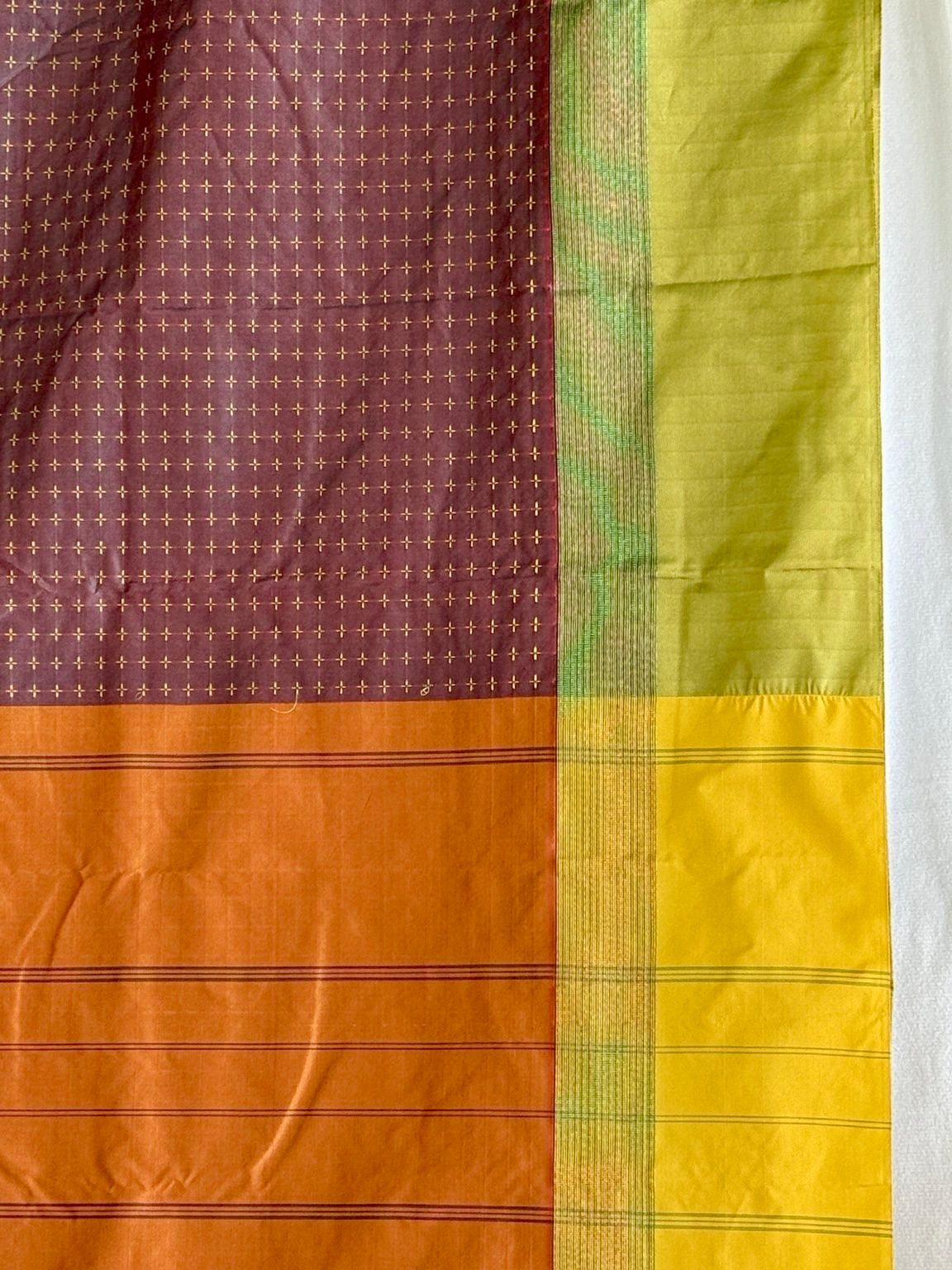 Wine Brown Traditional Functional Pooja Puja Saree