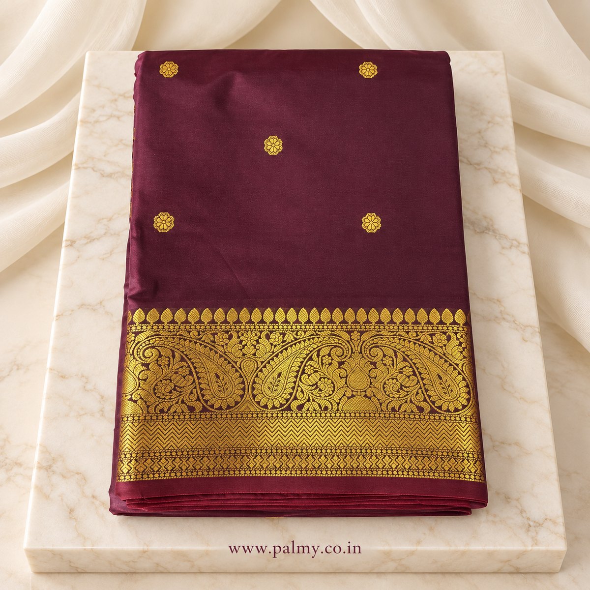 Wine Purple Wedding Wear party wear saree