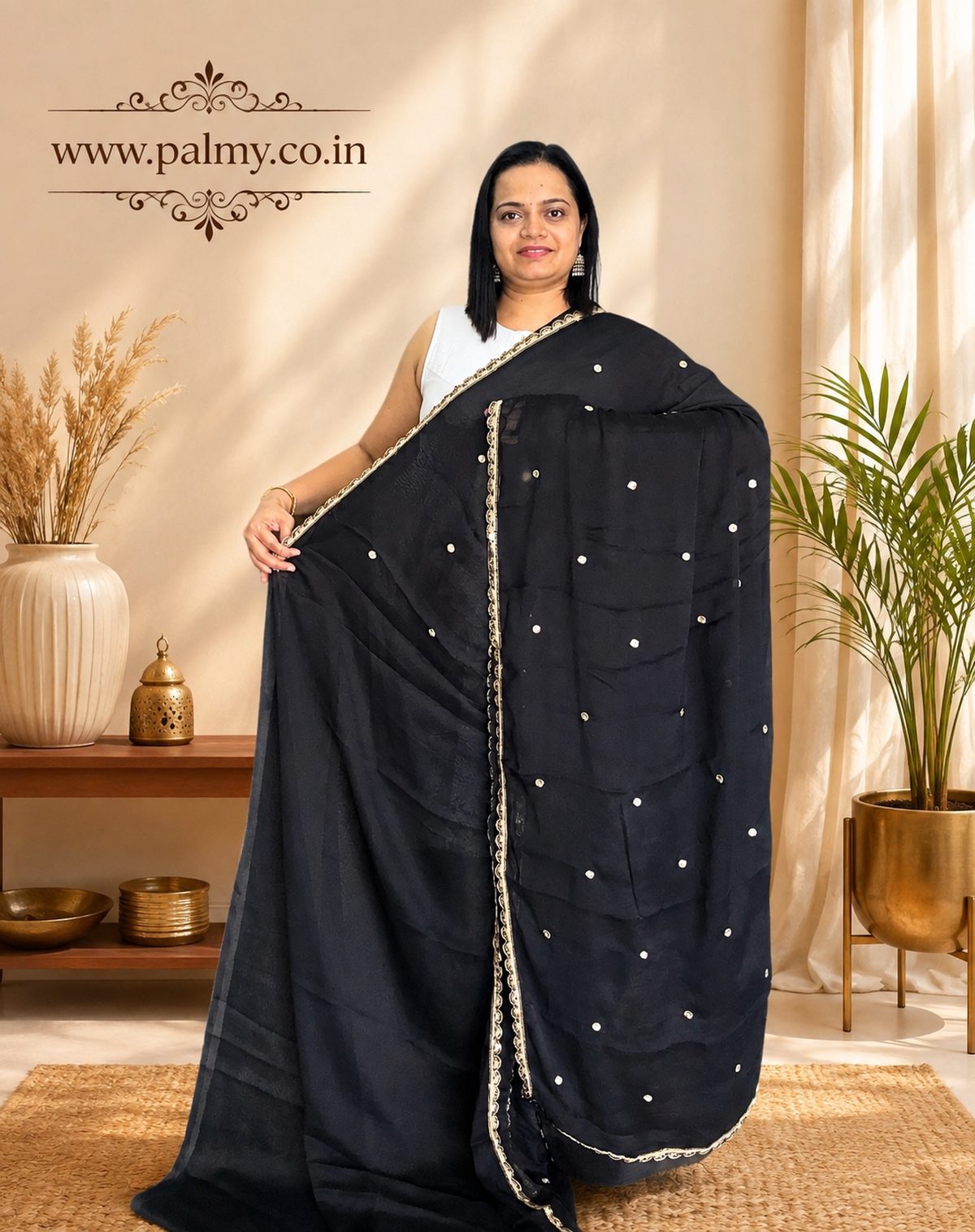 affordable party wear black saree