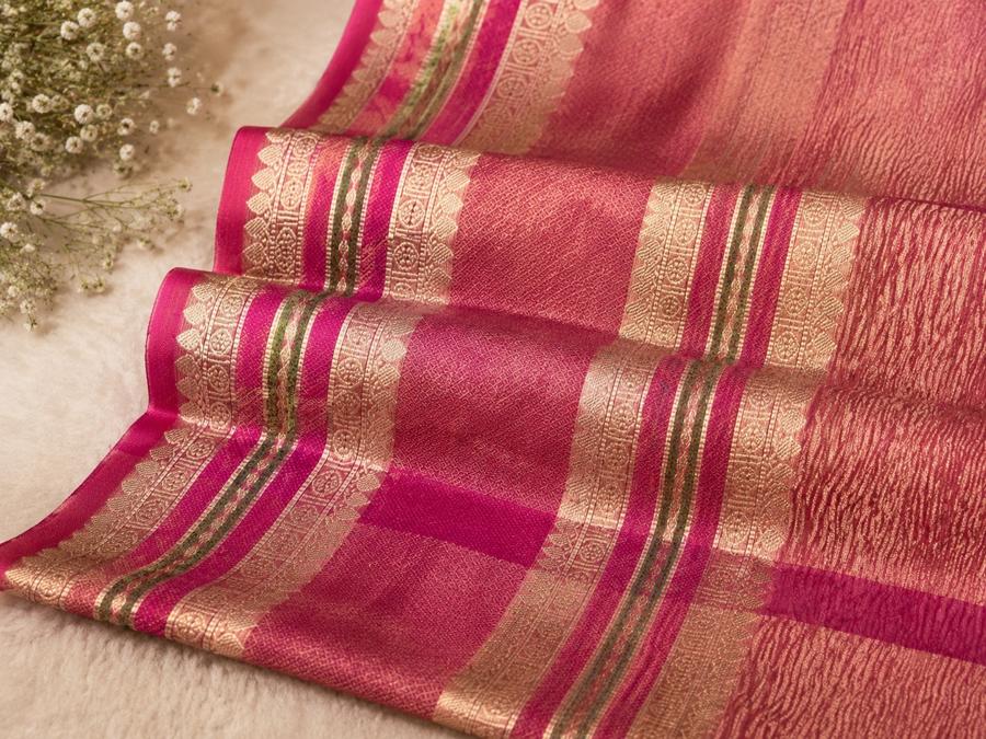 banarasi-kora-tissue-zari-weaving saree