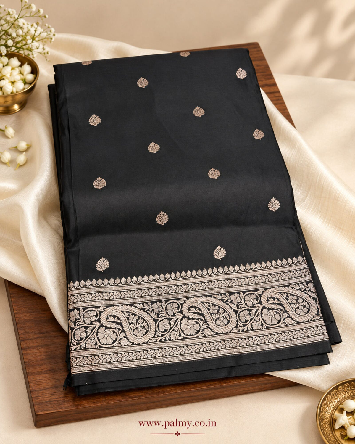 black party wear saree