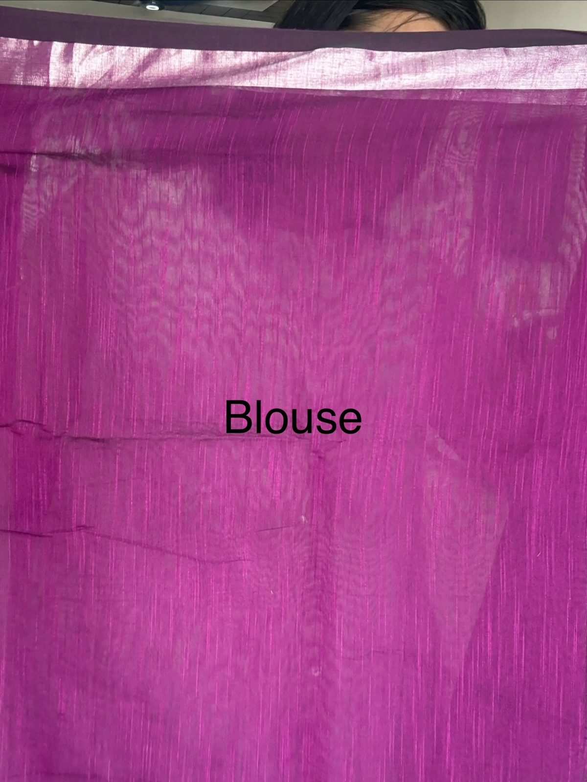 Magenta Purple (Rani Purple) Cotton Silk Saree with Peacock Embroidery & Silver Border