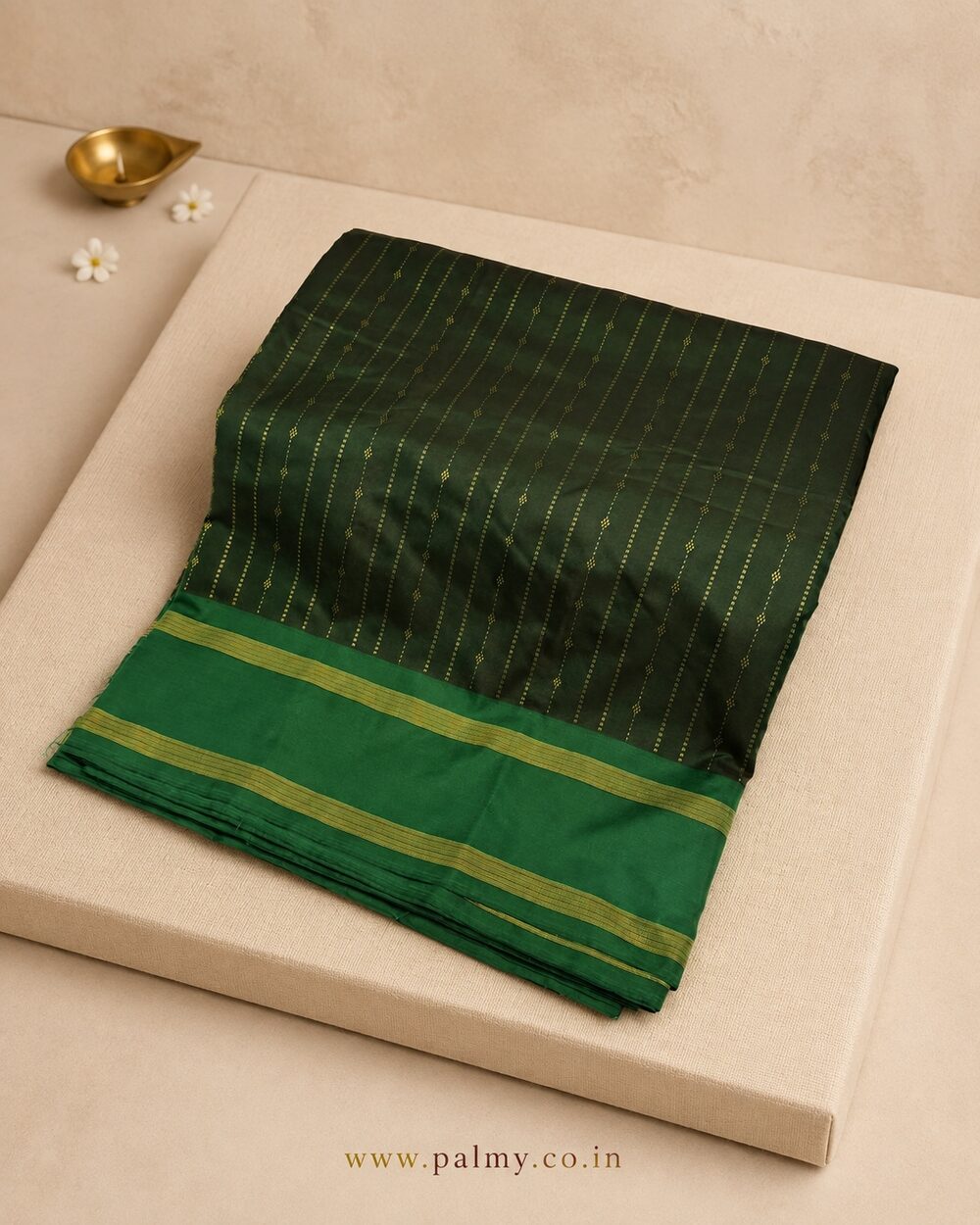dark green festive wear saree South Indian cotton saree online under 2500
