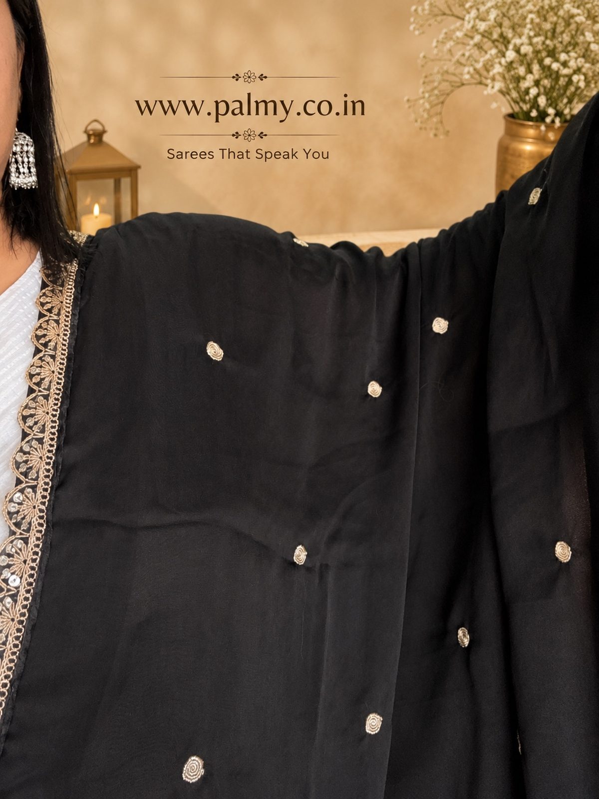 designer black saree