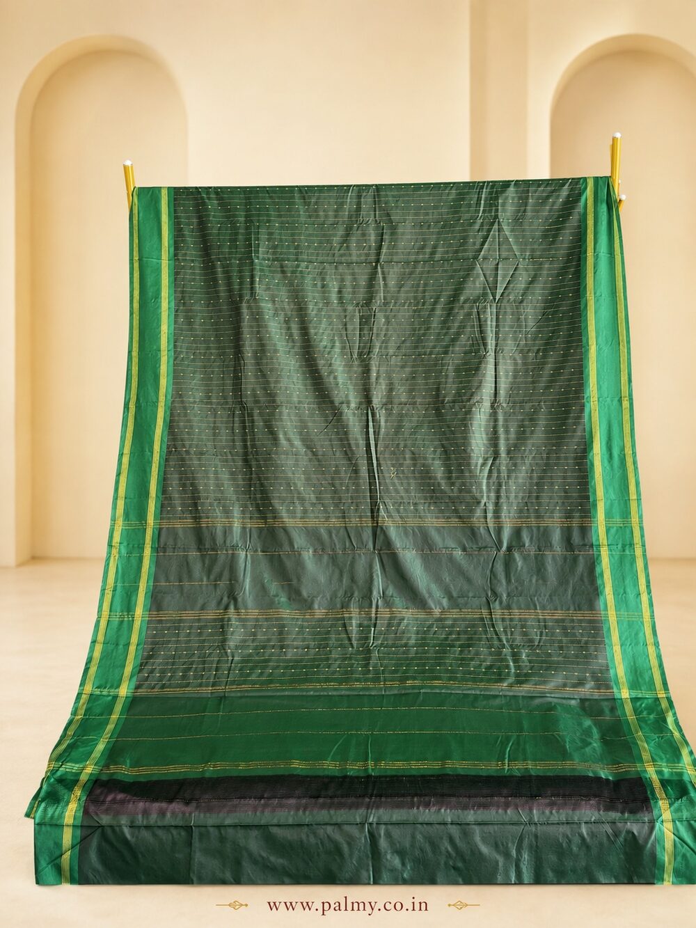 green Traditional wedding wear Pooja Wear saree
