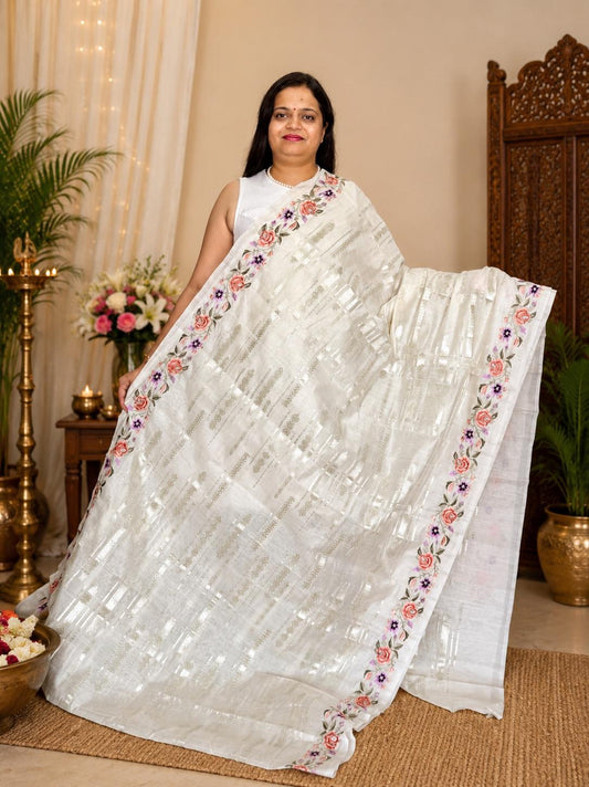 ivory-white-floral-embroidered-saree-model-view