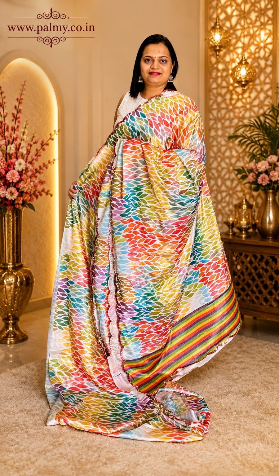 multicolor party wear saree