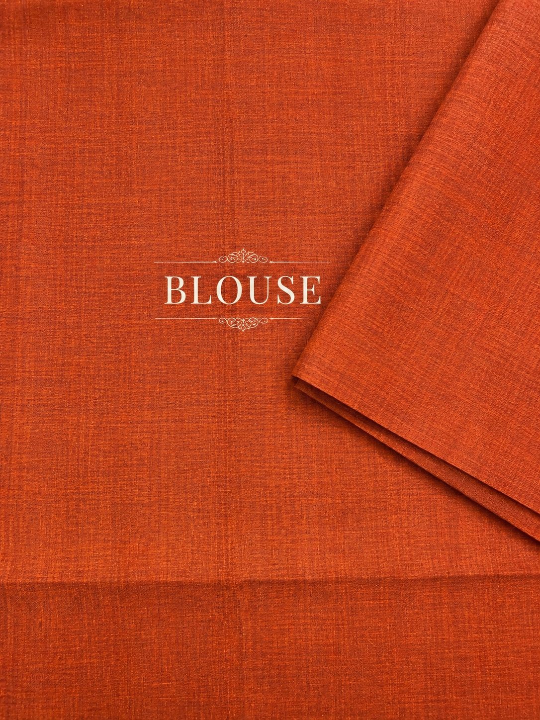 Rust Orange Pure Cotton 80 Count Zari Stripe Saree with Tassels & Plain Blouse