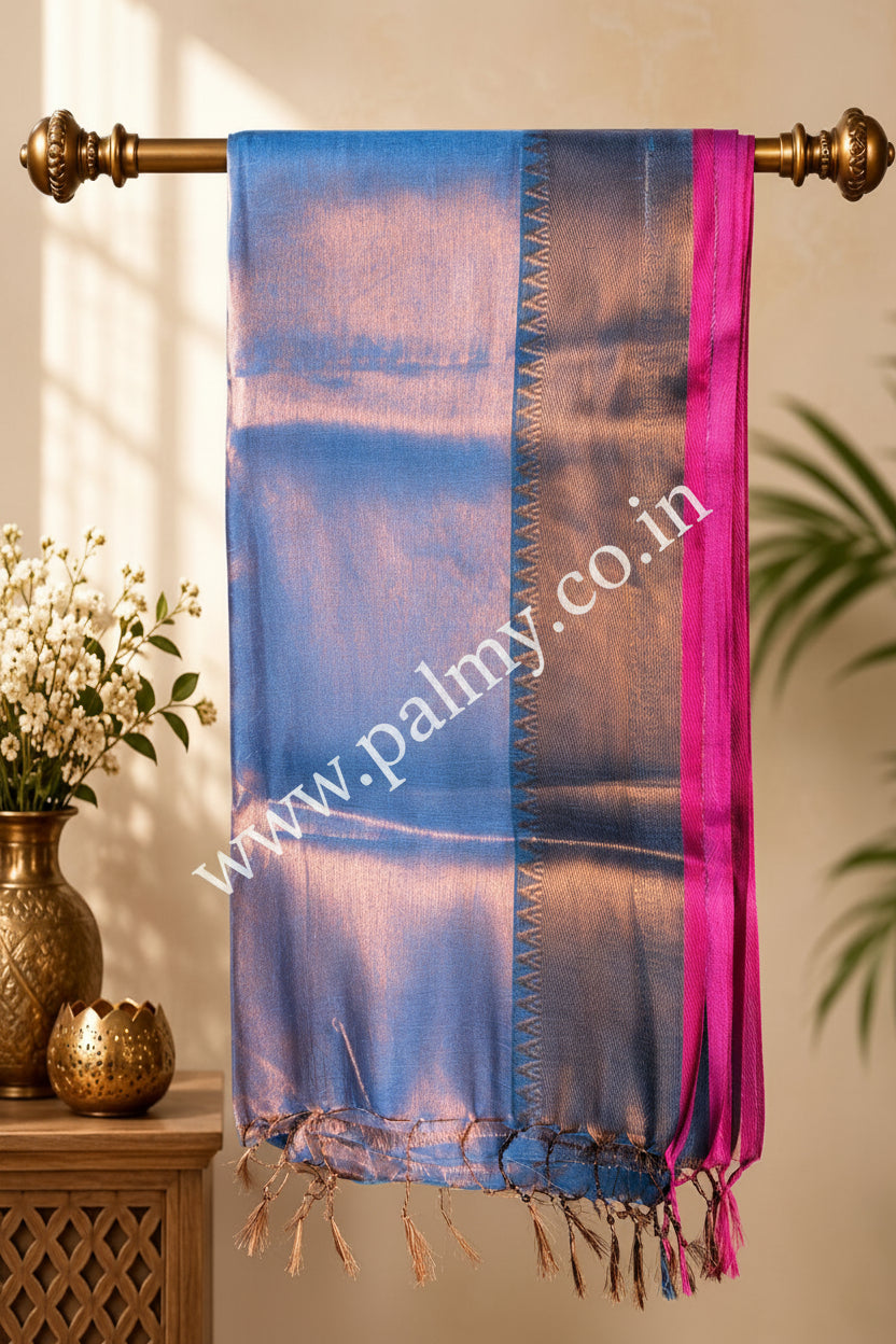 tissue silk saree with zari border